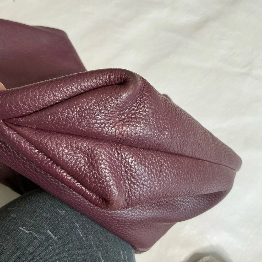 Rebecca Minkoff Leather Hobo Tote Crossbody Bag in Maroon